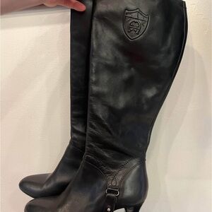Etienne Aigner Black Leather Tall Knee-High Boots